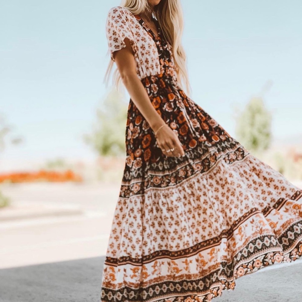 Bohemian Floral Maxi Dress Shop Stevie Hender
